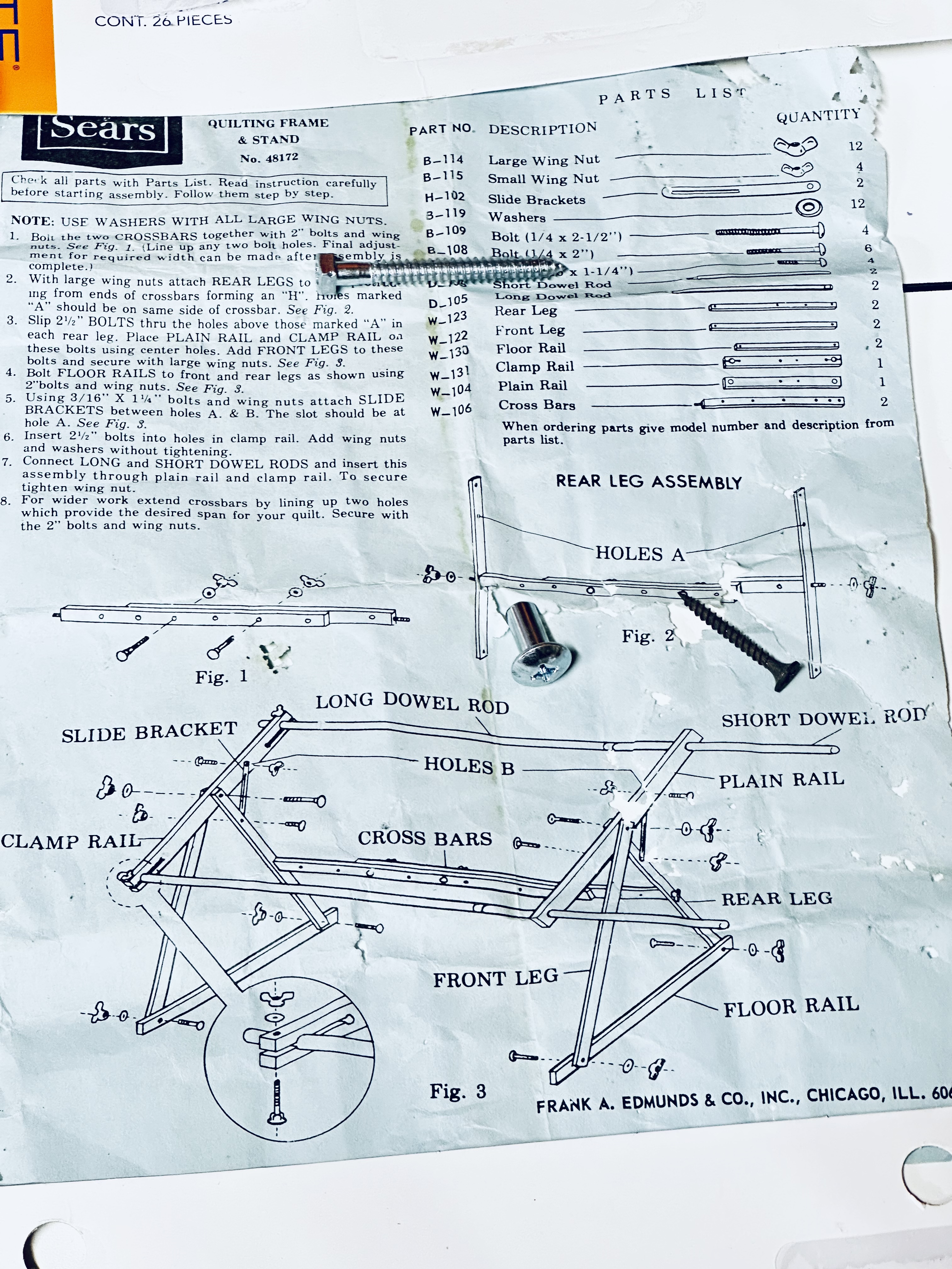 Image for [SOLVED] Sears Quilt Frame Instuctions? (2026 Update)