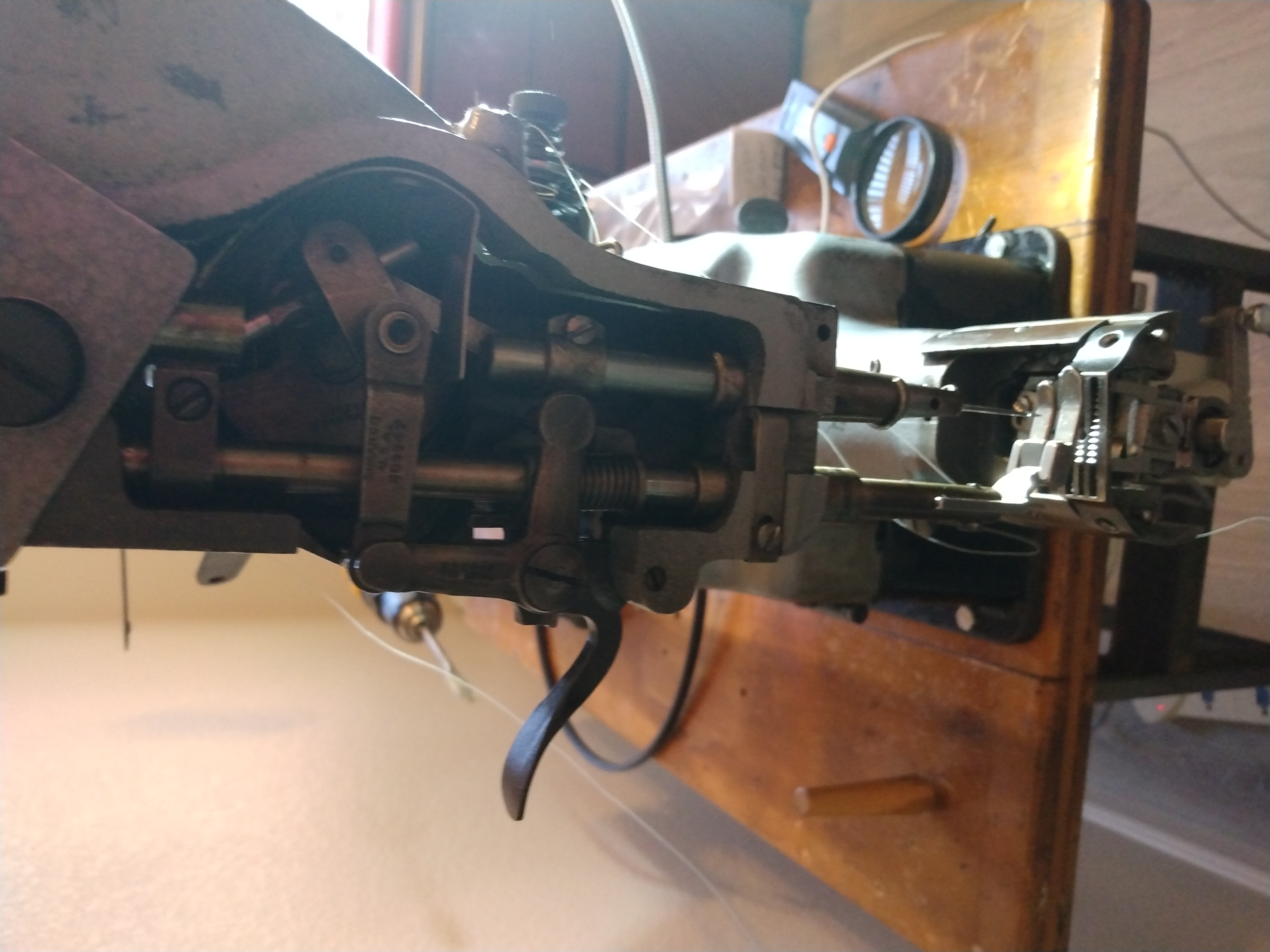 Image for Singer cylinder arm 47w66 sews only backwards after new hook installed and timed